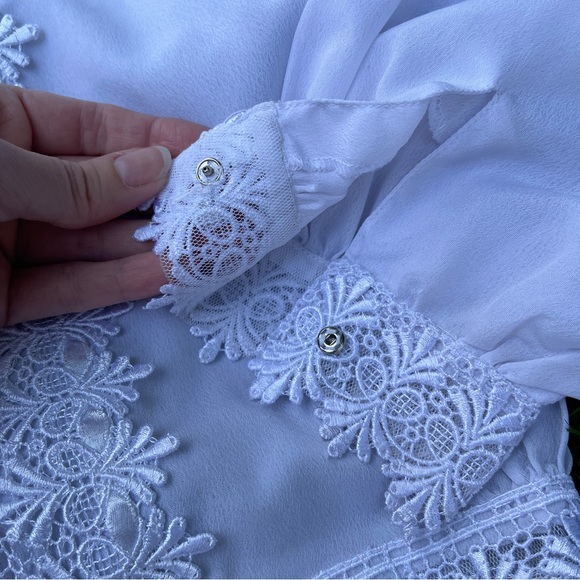 Vintage Brownstone Studio boho victorian lace pearl button blouse top Size 14 - Picture 6 of 14